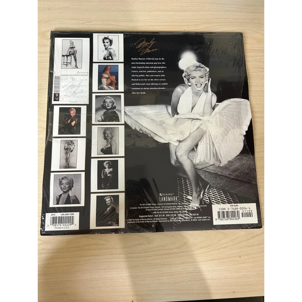 Vintage 1999‎ Marilyn Monroe Wall Calendar Landmark At-A-Glance New Sealed